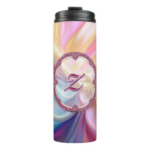 Fancy Border Colourful Pastel Silk Personalise Thermal Tumbler