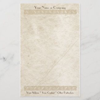Fancy Border Elegance Tan Stationery