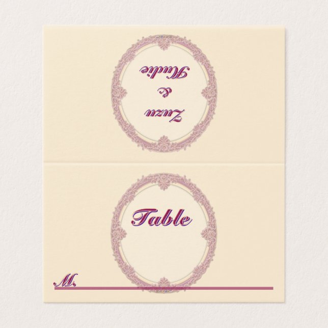 Fancy Border Purple/Pink And Cream Personalise (Outside Unfolded)