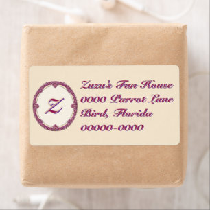 Fancy Border Purple/Pink And Cream Personalise