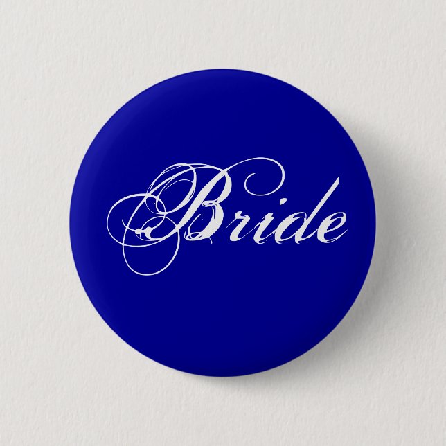 Fancy Bride On Navy 6 Cm Round Badge (Front)
