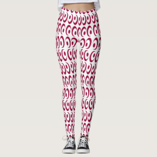 Fancy Bright Vibrant Crazy Red Swirls Designed Leggings