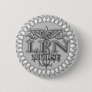 Fancy Caduceus LPN nurse 6 Cm Round Badge