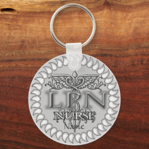 Fancy Caduceus LPN nurse Key Ring