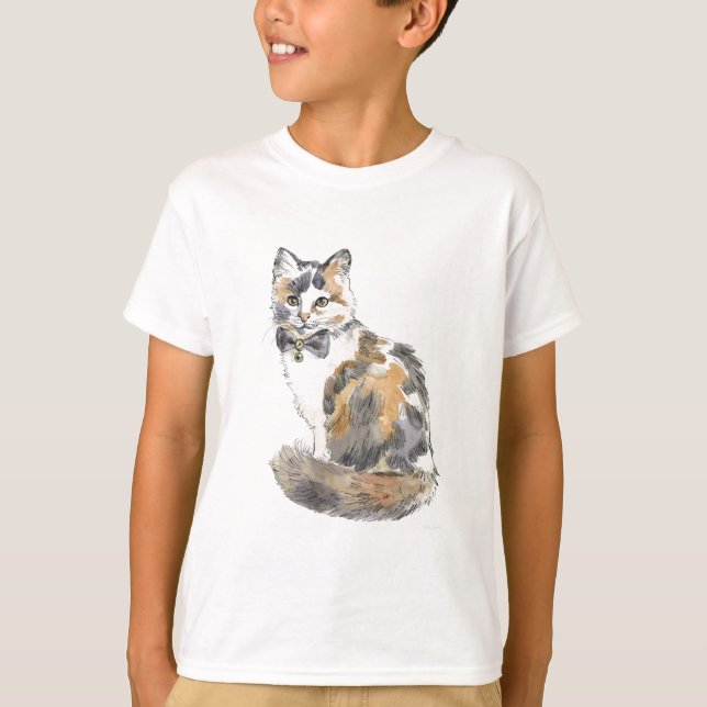 Fancy Calico Cat T-Shirt (Front)