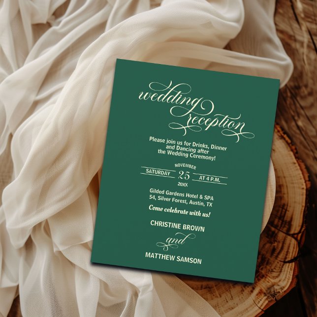 Fancy Calligraphy Wedding Reception Budget Invite (Creator Uploaded)