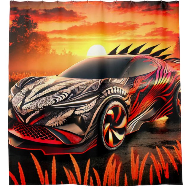 Fancy Car Shower Curtain (Front)
