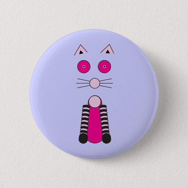 Fancy CAT 6 Cm Round Badge (Front)