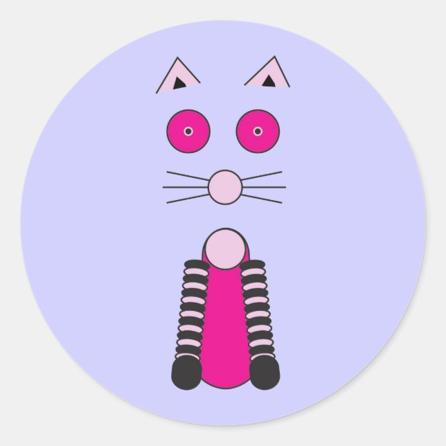 Fancy CAT Classic Round Sticker (Front)