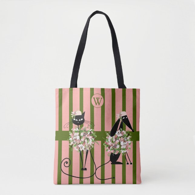 Fancy Cat & Dapper Dog Tote Bag (Front)