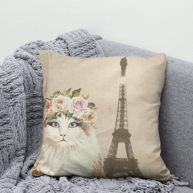 Fancy Cat & Eiffel Tower Cushion (Creator Uploaded)