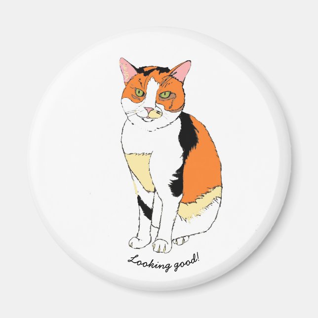 Fancy cat magnet (Front)