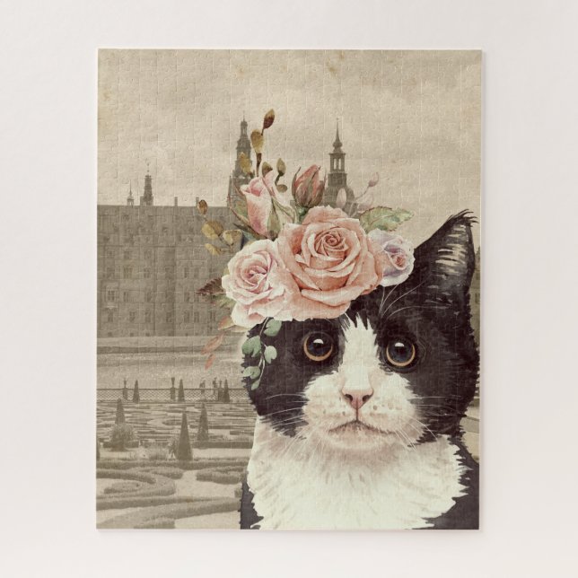 Fancy Cat & The Castle Jigsaw Puzzle (Vertical)