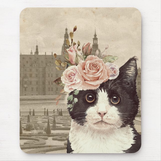 Fancy Cat & The Castle Mouse Pad (Front)