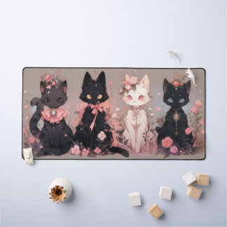 fancy cats desk mat
