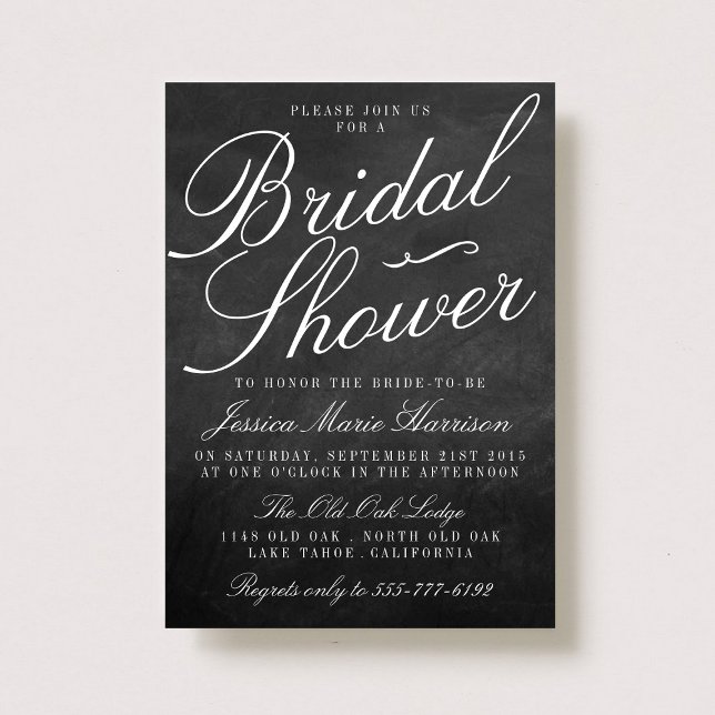 Fancy Chalkboard Bridal Shower Invitations (Creator Uploaded)