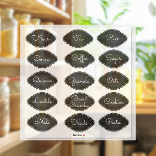 Fancy Chalkboard Oval Vinyl Stickers