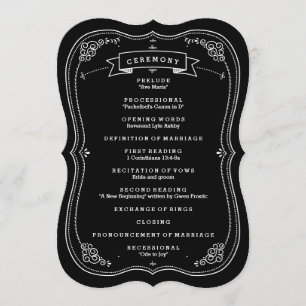 Fancy Chalkboard Vintage Wedding Program Programme