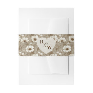 Fancy Champagne Anemones Themed Outdoor Wedding Invitation Belly Band