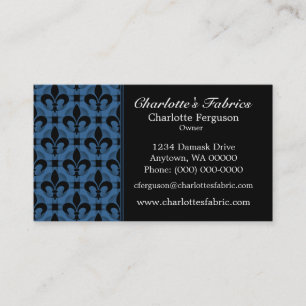 Fancy Chic Business Card, Royal Blue Card
