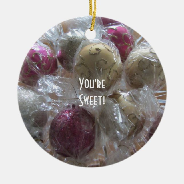 Fancy  Christmas Candy Ceramic Tree Decoration (Front)