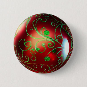Fancy Christmas Ornament 6 Cm Round Badge