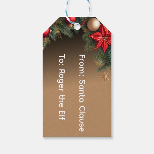 Fancy Christmas Personalised  Gift Tags (Front)
