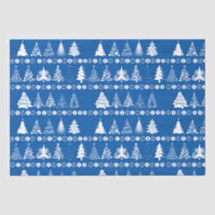 Fancy Christmas Tree Blue Tissue Paper