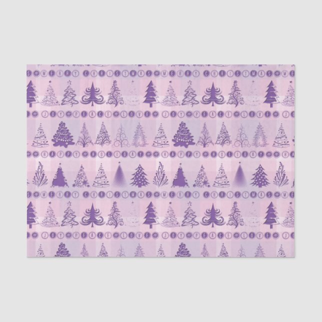 Fancy Christmas Tree Pink Tissue Paper (Front)