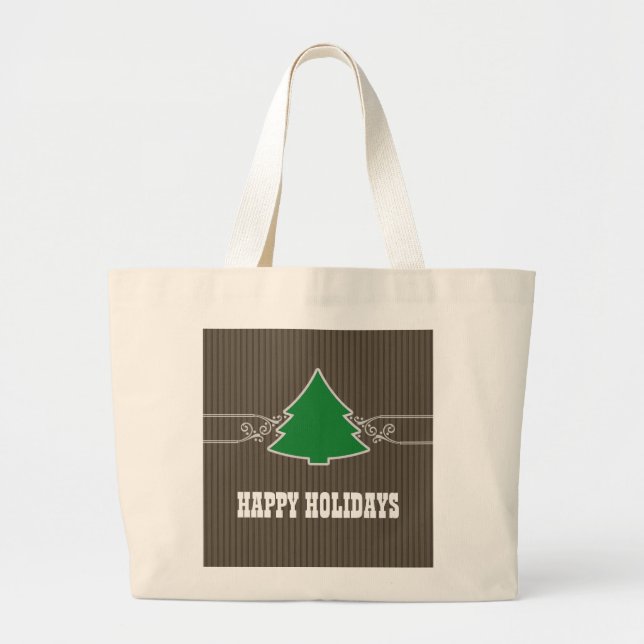 Fancy Christmas Tree Swirl Tote Bag (Front)