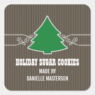 Fancy Christmas Tree Swirls Baking Stickers