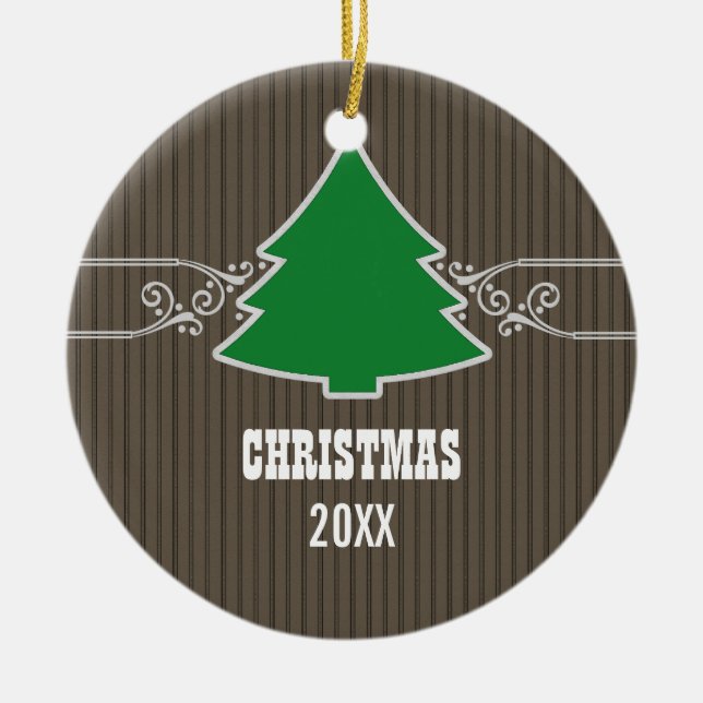 Fancy Christmas Tree Swirls Ornament (Front)