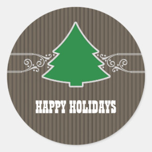 Fancy Christmas Tree Swirls Stickers