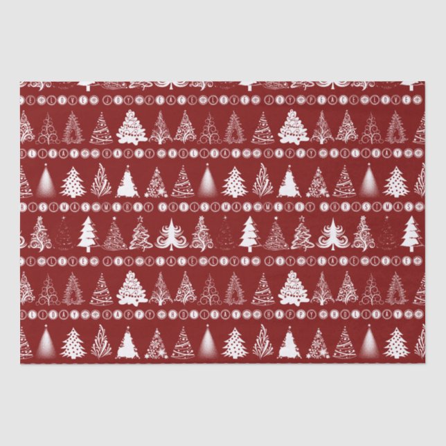 Fancy Christmas Tree Tissue Paper (Front)