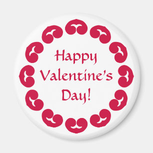 Fancy circle of red hearts Valentine's day Magnet