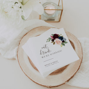 Fancy Classic Eat Drink We're Married Wedding Napkin