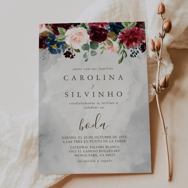 Fancy Classic Flowers Boda Wedding  Invitation (Creator Uploaded)