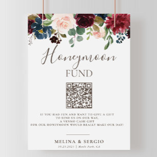 Fancy Classic Flowers Wedding Honeymoon Fund Poster
