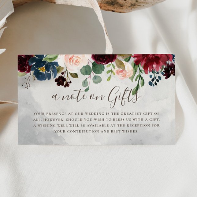 Fancy Classic Roses Flowers Wedding Wishing Well  Enclosure Card (Creator Uploaded)