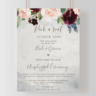 Fancy Classic Roses Wedding Unplugged Ceremony  Poster