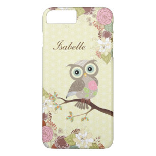 Fancy Cocking Head Owl in Flowers iPhone 7 Plus Case-Mate iPhone Case