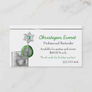 Fancy Cocktail Bartender business card