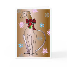 "Fancy Collar Whippet Dog"  Holiday Greeting Card