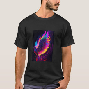 Fancy Colour Phoenix Illustration Novelty Graphic  T-Shirt