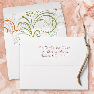 Fancy Colourful Floral Swirls Envelope