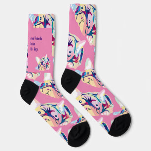 Fancy colourful French Bulldogs Socks
