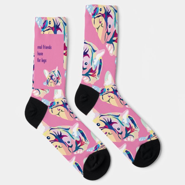Fancy colourful French Bulldogs  Socks (Right)
