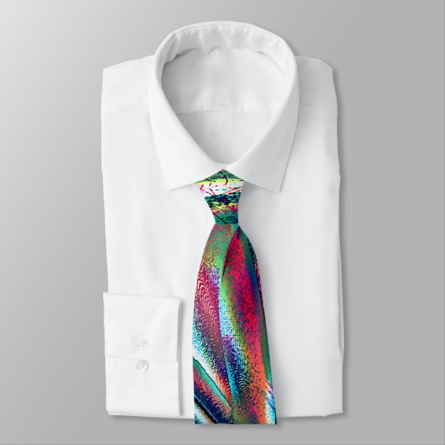 Fancy colours red to green faded & digital scratch tie (Tied)