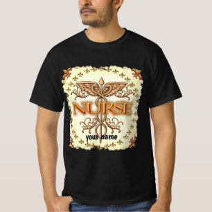 Fancy copper caduceus nurse  T-Shirt