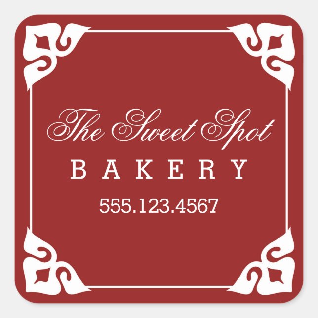 Fancy Corners Bakery Stickers / Red (Front)